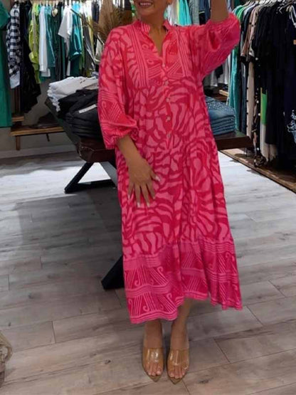 stylub Elka™ - Women's V-neck Printed Loose Dress