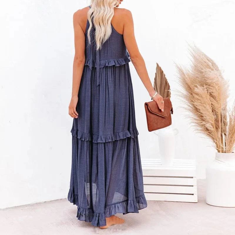 stylub Emilia™ - Halter Ruffle Maxi Dress