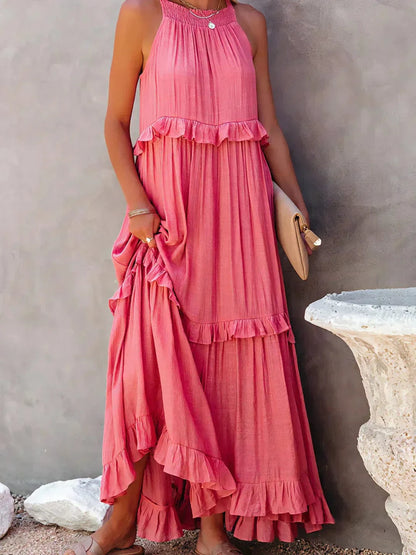 stylub Emilia™ - Halter Ruffle Maxi Dress