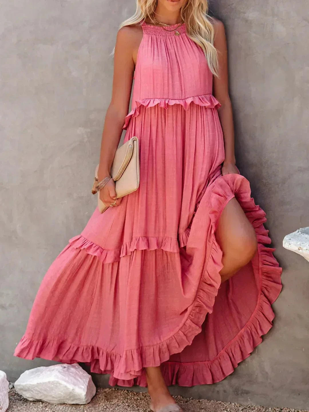 stylub Emilia™ - Halter Ruffle Maxi Dress
