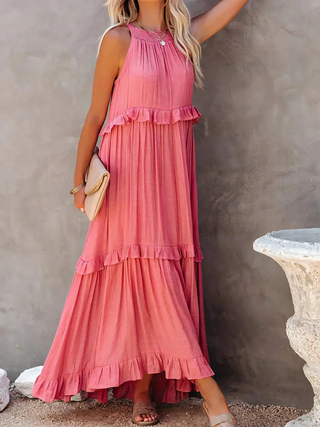 stylub Emilia™ - Halter Ruffle Maxi Dress