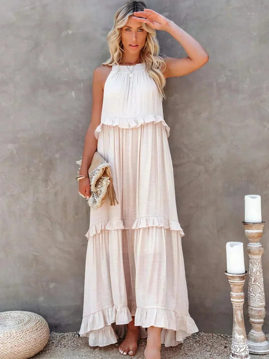 stylub Emilia™ - Halter Ruffle Maxi Dress