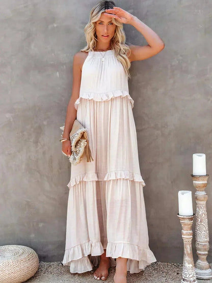 stylub Emilia™ - Halter Ruffle Maxi Dress