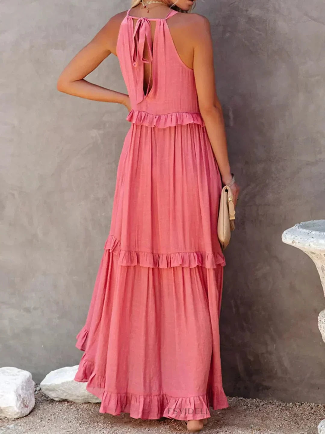 stylub Emilia™ - Halter Ruffle Maxi Dress