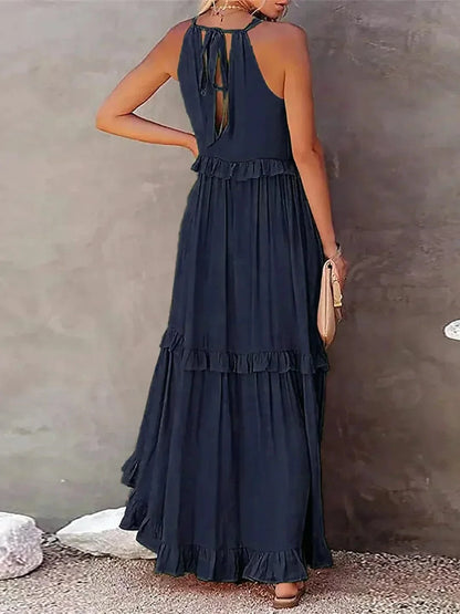 stylub Emilia™ - Halter Ruffle Maxi Dress