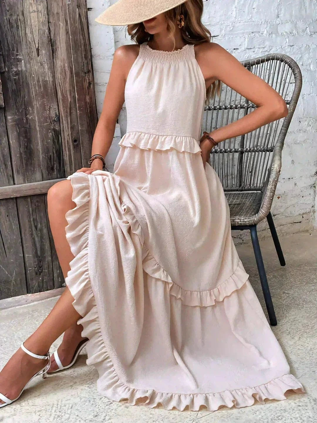 stylub Emilia™ - Halter Ruffle Maxi Dress