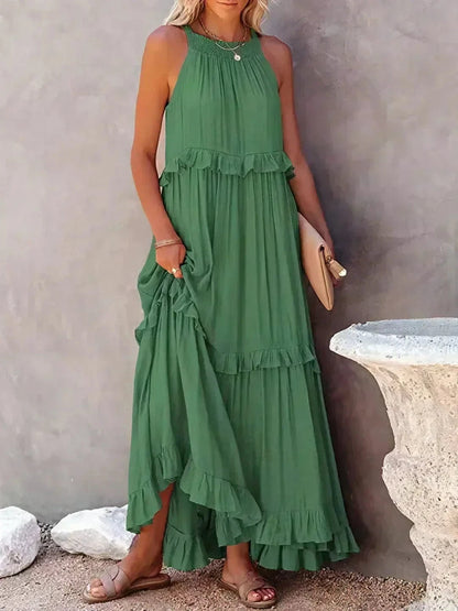 stylub Emilia™ - Halter Ruffle Maxi Dress