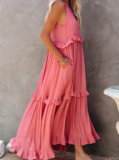 stylub Emilia™ - Halter Ruffle Maxi Dress