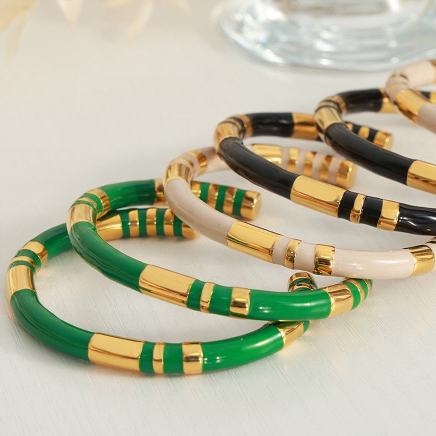 stylub Enamel Titanium Steel Cuff Bracelet