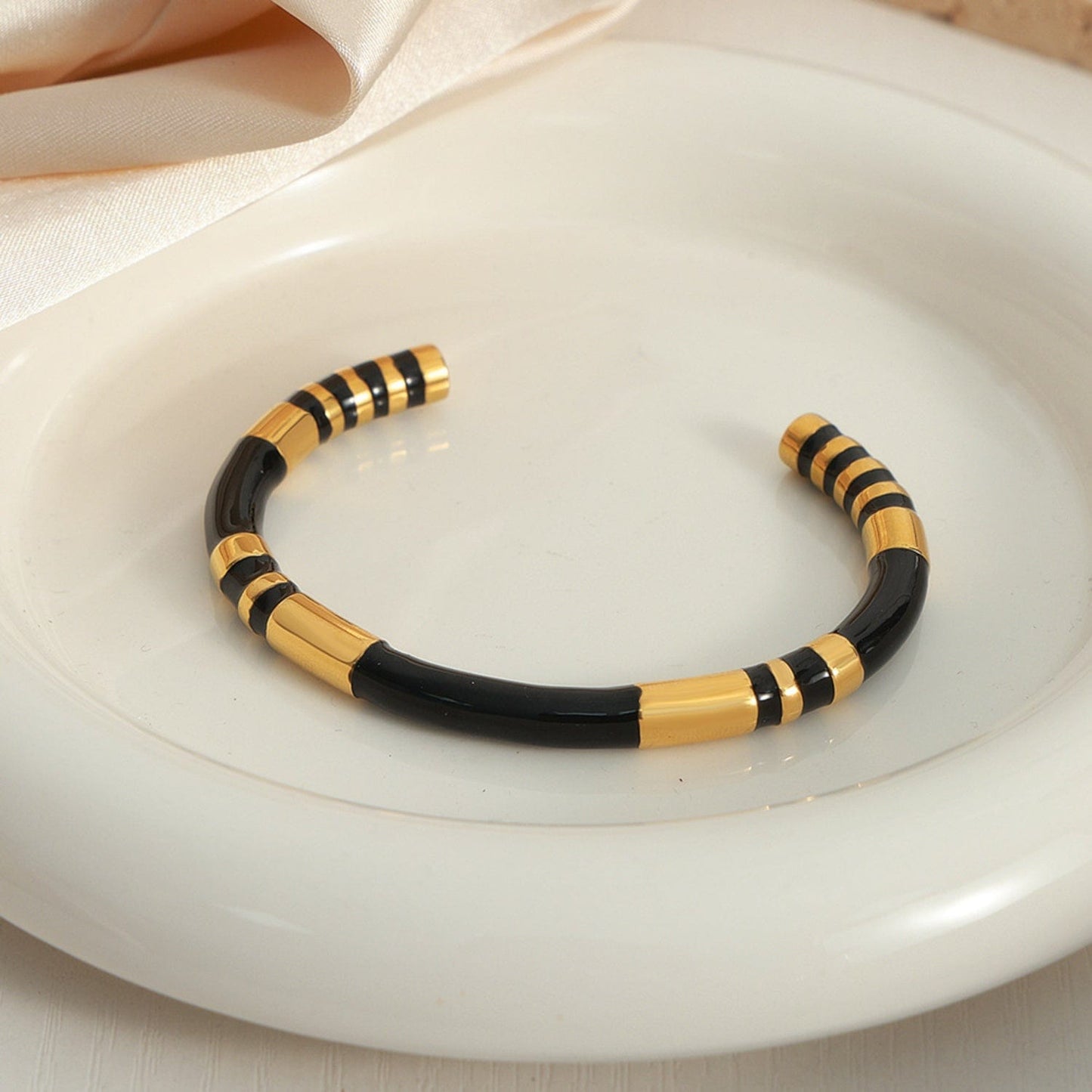 stylub Enamel Titanium Steel Cuff Bracelet