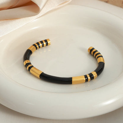 stylub Enamel Titanium Steel Cuff Bracelet