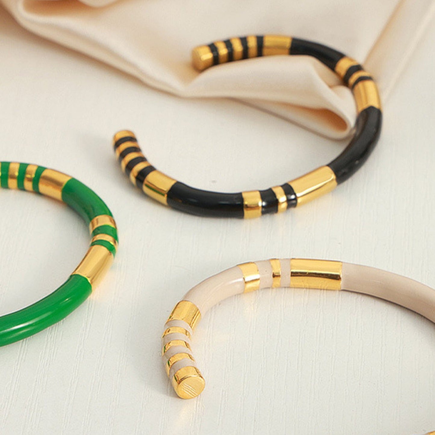 stylub Enamel Titanium Steel Cuff Bracelet