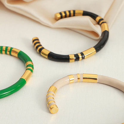 stylub Enamel Titanium Steel Cuff Bracelet