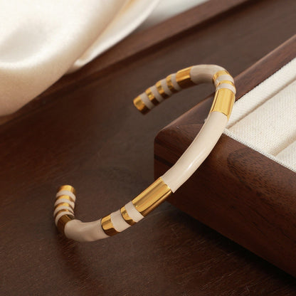 stylub Enamel Titanium Steel Cuff Bracelet
