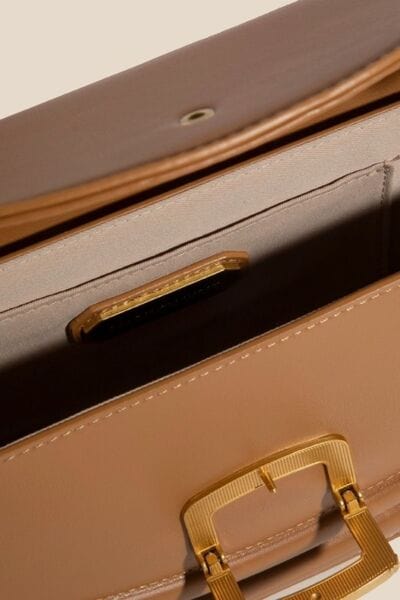 stylub Fame Buckle Closure Crescent Faux Leather Crossbody Bag