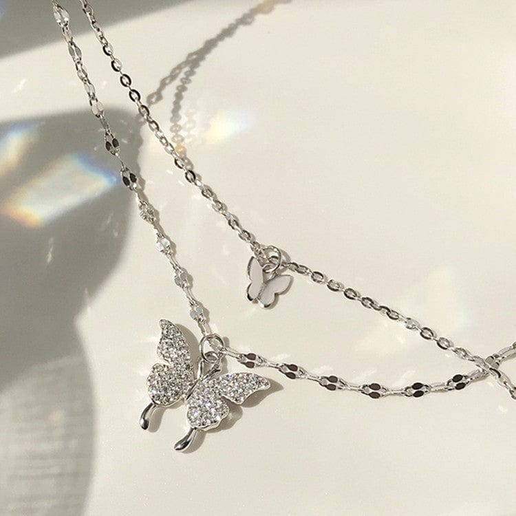 stylub Fashion Jewelry Elegant Silver Butterfly Necklace