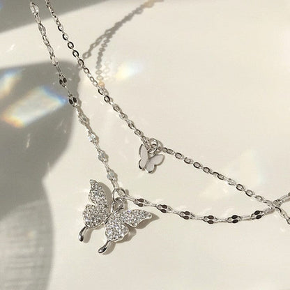stylub Fashion Jewelry Elegant Silver Butterfly Necklace