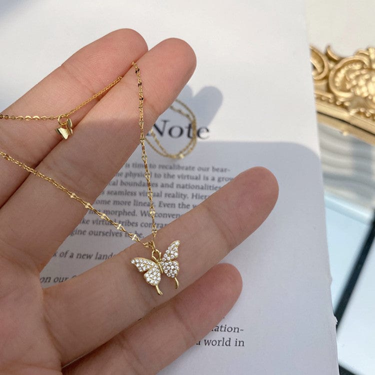 stylub Fashion Jewelry Elegant Silver Butterfly Necklace