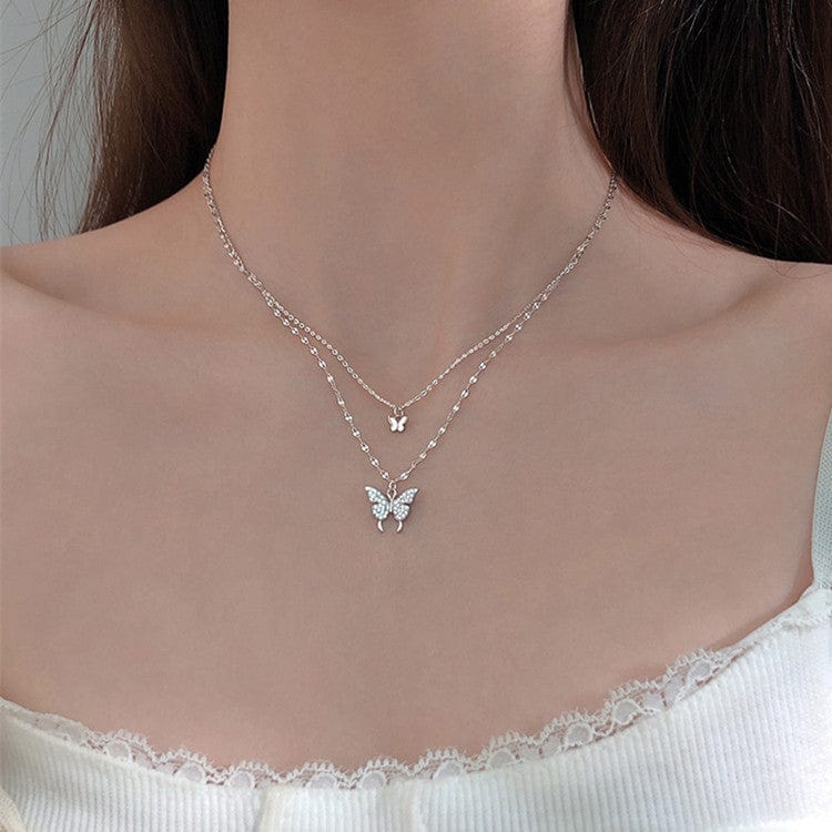 stylub Fashion Jewelry Elegant Silver Butterfly Necklace