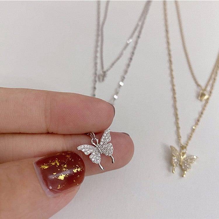stylub Fashion Jewelry Elegant Silver Butterfly Necklace