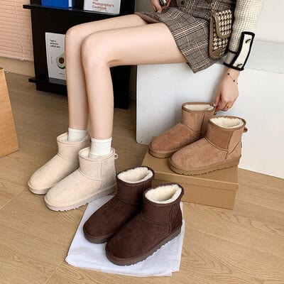 stylub Faux Fur Round Toe Platform Boots