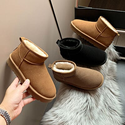 stylub Faux Fur Round Toe Platform Boots