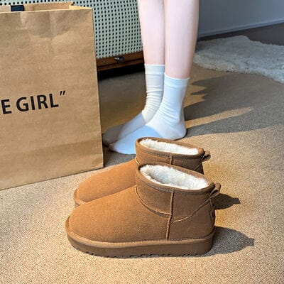 stylub Faux Fur Round Toe Platform Boots