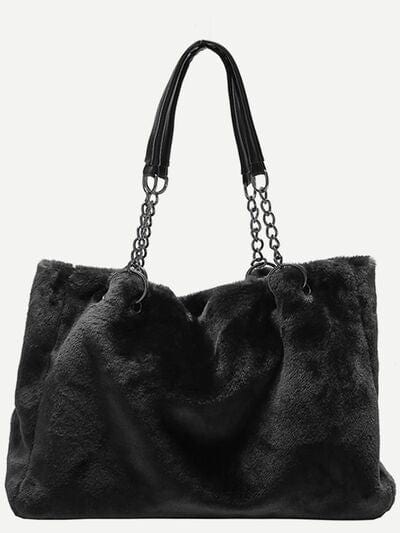 stylub Faux Fur Solid Color Tote Bag