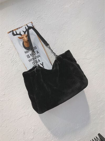 stylub Faux Fur Solid Color Tote Bag