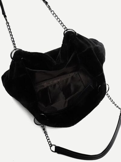 stylub Faux Fur Solid Color Tote Bag