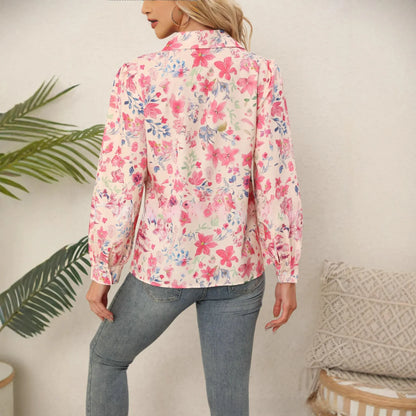 Stylub Floral Print Long Sleeve Women's Shirt - Casual Elegant Style