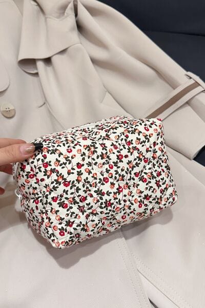 stylub Floral Quilted Clutch with Plaid Lining
