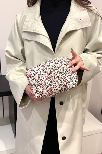 stylub Floral Quilted Clutch with Plaid Lining