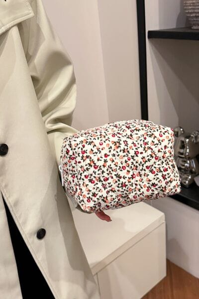 stylub Floral Quilted Clutch with Plaid Lining