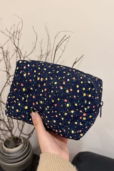 stylub Floral Quilted Clutch with Plaid Lining