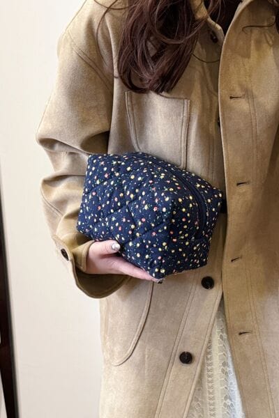 stylub Floral Quilted Clutch with Plaid Lining