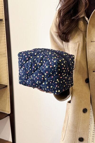 stylub Floral Quilted Clutch with Plaid Lining