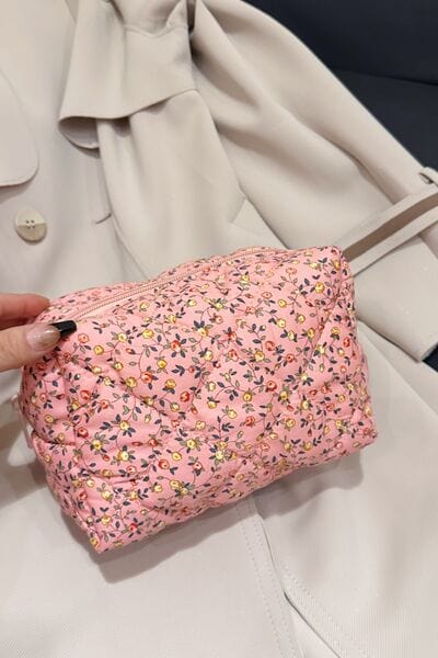 stylub Floral Quilted Clutch with Plaid Lining