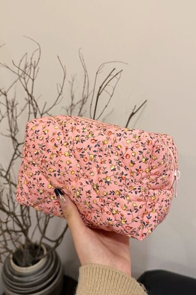 stylub Floral Quilted Clutch with Plaid Lining