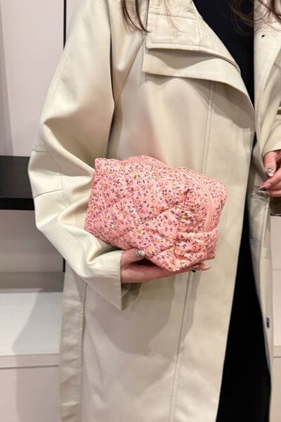 stylub Floral Quilted Clutch with Plaid Lining