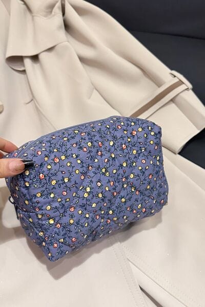 stylub Floral Quilted Clutch with Plaid Lining