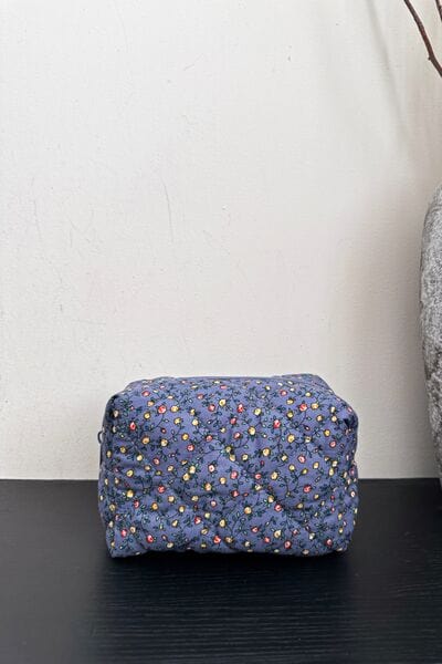 stylub Floral Quilted Clutch with Plaid Lining