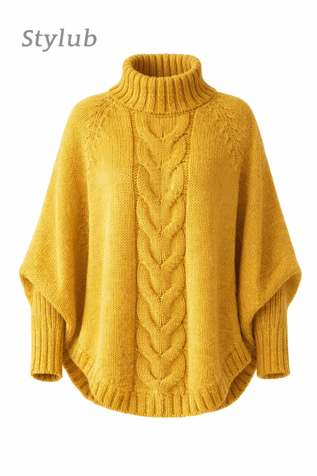 Stylub Full Size Cable-Knit Long Sleeve Sweater Plus Size