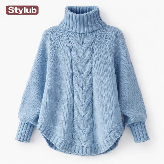Stylub Full Size Cable-Knit Long Sleeve Sweater Plus Size