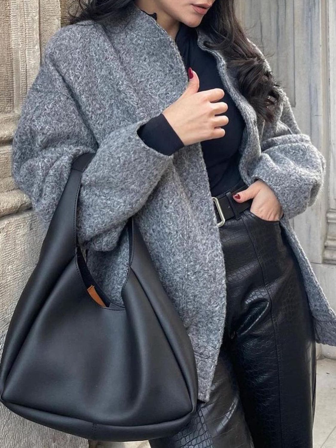 stylub Full Size Snap Down Drop Shoulder Jacket