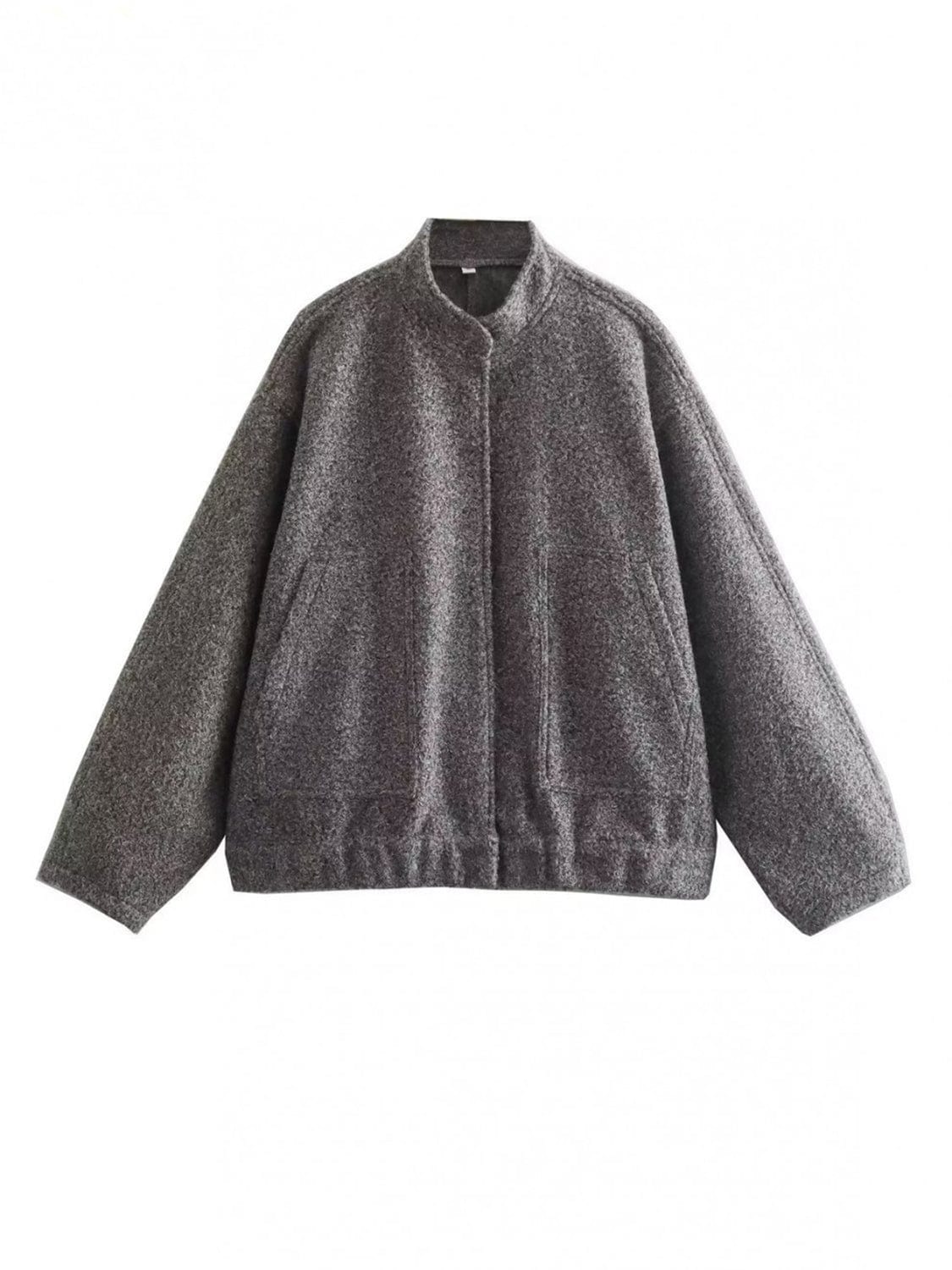 stylub Full Size Snap Down Drop Shoulder Jacket