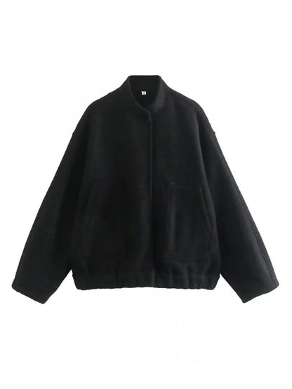 stylub Full Size Snap Down Drop Shoulder Jacket