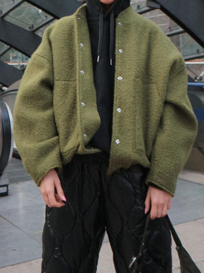 stylub Full Size Snap Down Drop Shoulder Jacket