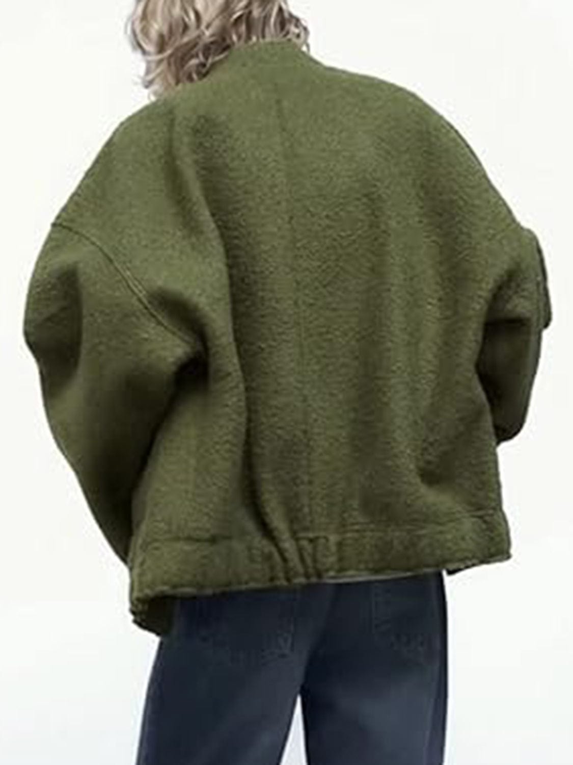 stylub Full Size Snap Down Drop Shoulder Jacket