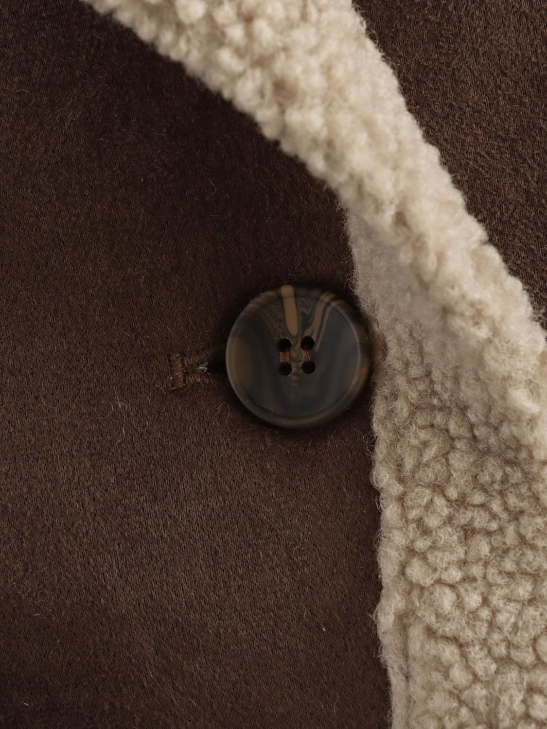 stylub Fuzzy Collared Neck Long Sleeve Jacket